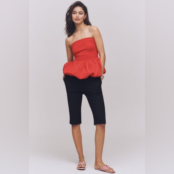Anthropologie Maeve Strapless Bubble-Hem Peplum Top - Picture 4 of 7